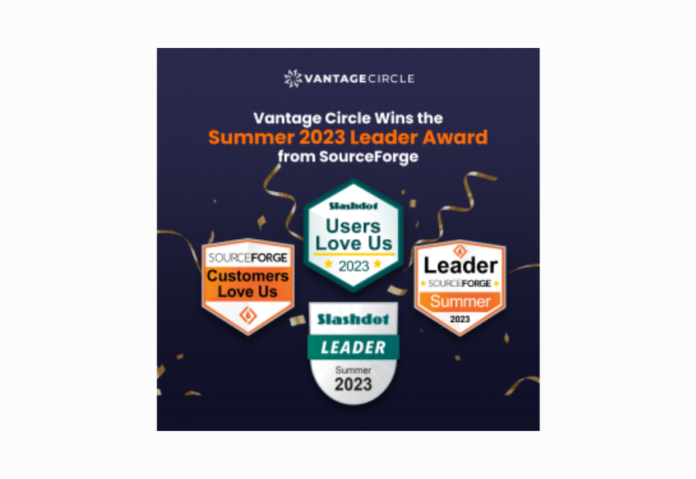 Vantage Circle wins the Summer 2023 Leader Award from SourceForge