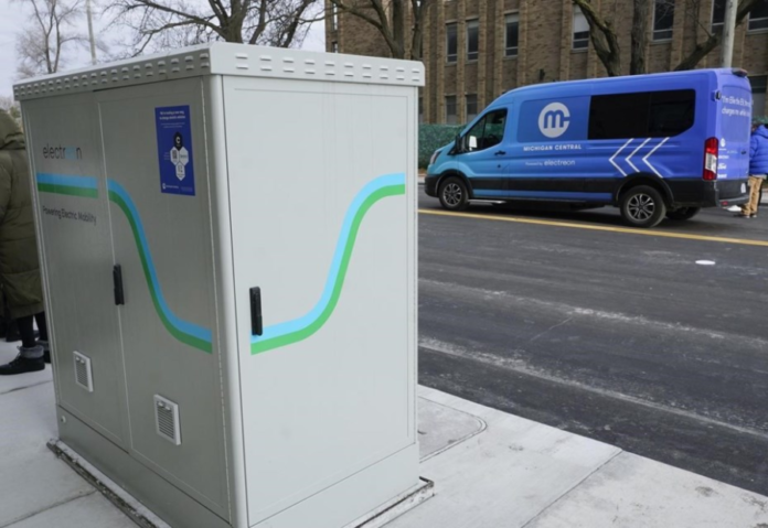 Electric vehicles can be charged while driving thanks to new technology installed beneath Detroit Street