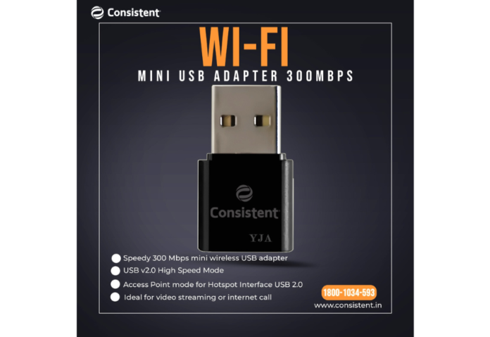 Consistent Infosystems Launches new Mini Wi-Fi USB-Adapter
