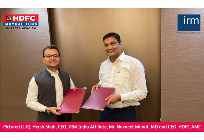 Institute of Risk Management (IRM) India Affiliate has entered into a partnership with HDFC Asset Management Company Limited to elevate Enterprise Risk Management (ERM) and fortify risk intelligence in the Mutual Fund industry