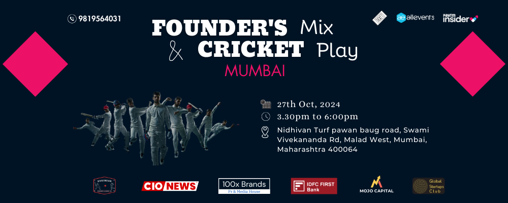 Founders mix Cricket Play Horizontal flyer 1280 × 640 px 2160 × 1080 px 840 × 460 px 1280 × 640 px 1000 x 400