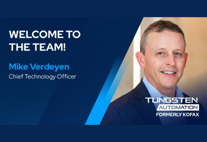 Tungsten Automation Announces Mike Verdeyen as New Chief Technology Officer